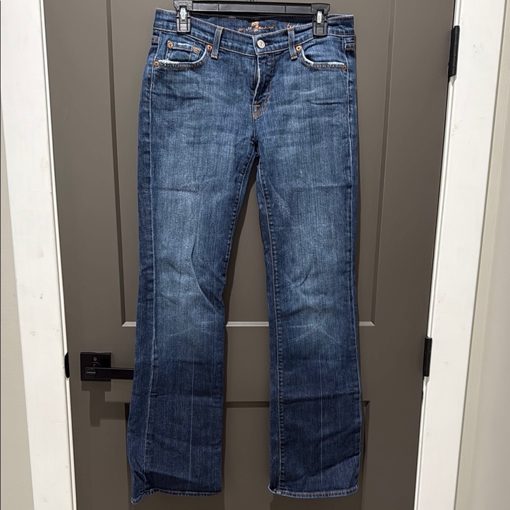 7 For All Mankind Blue Boot Cut Jeans